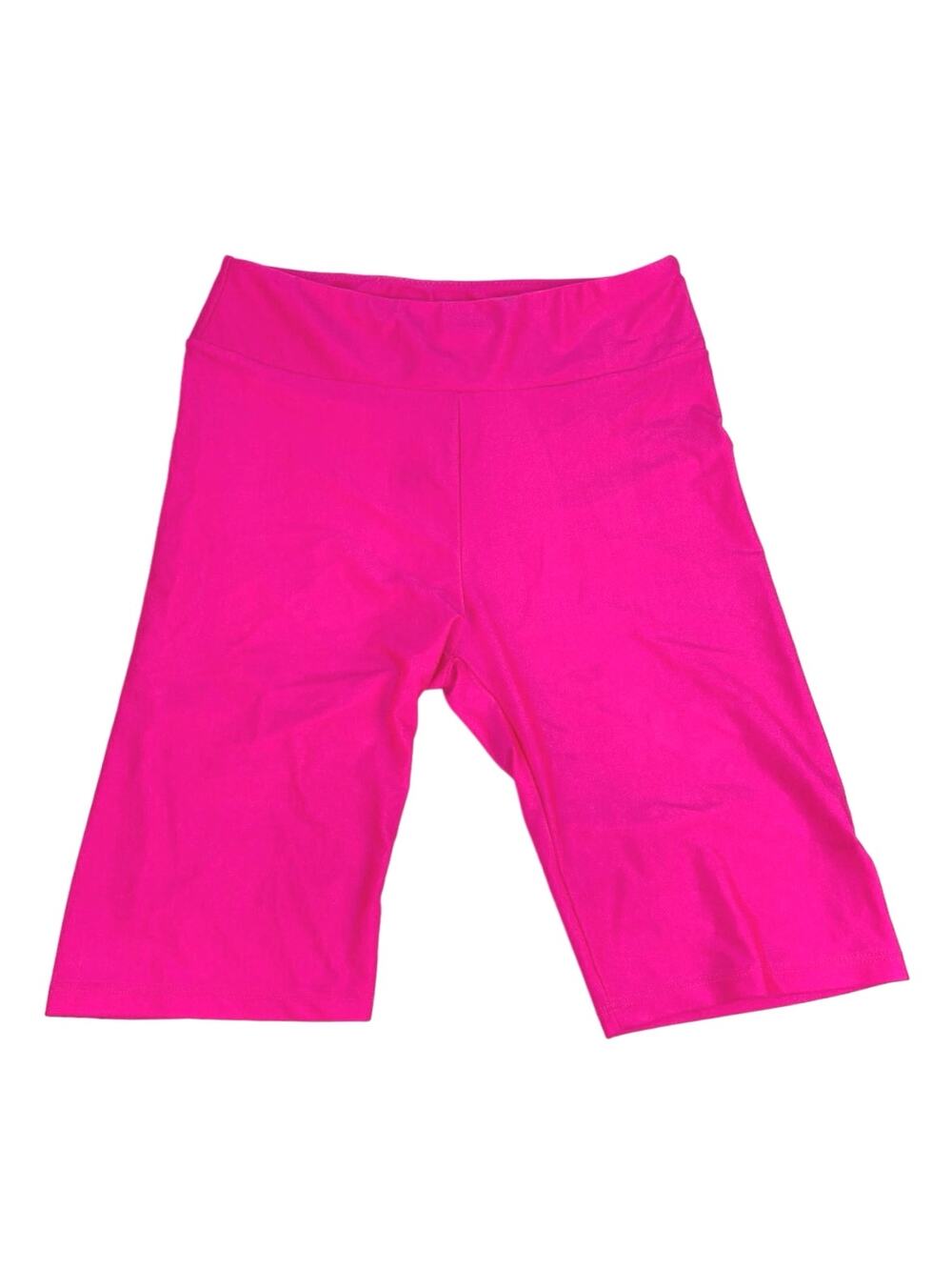 Roma Concept Neon Pink Pull On Elastic Yoga Athletic Legging Biker Shorts Size S